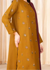 Grace Z-(S1282) - Stitched Embroidered 3pc Lawn Dress With Printed Munar Dupatta